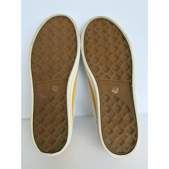 TORY BURCH Classic‎ Court Canvas Sneaker Ivory Canvas/Curry Yellow Size 9M EUC - Picture 12 of 15